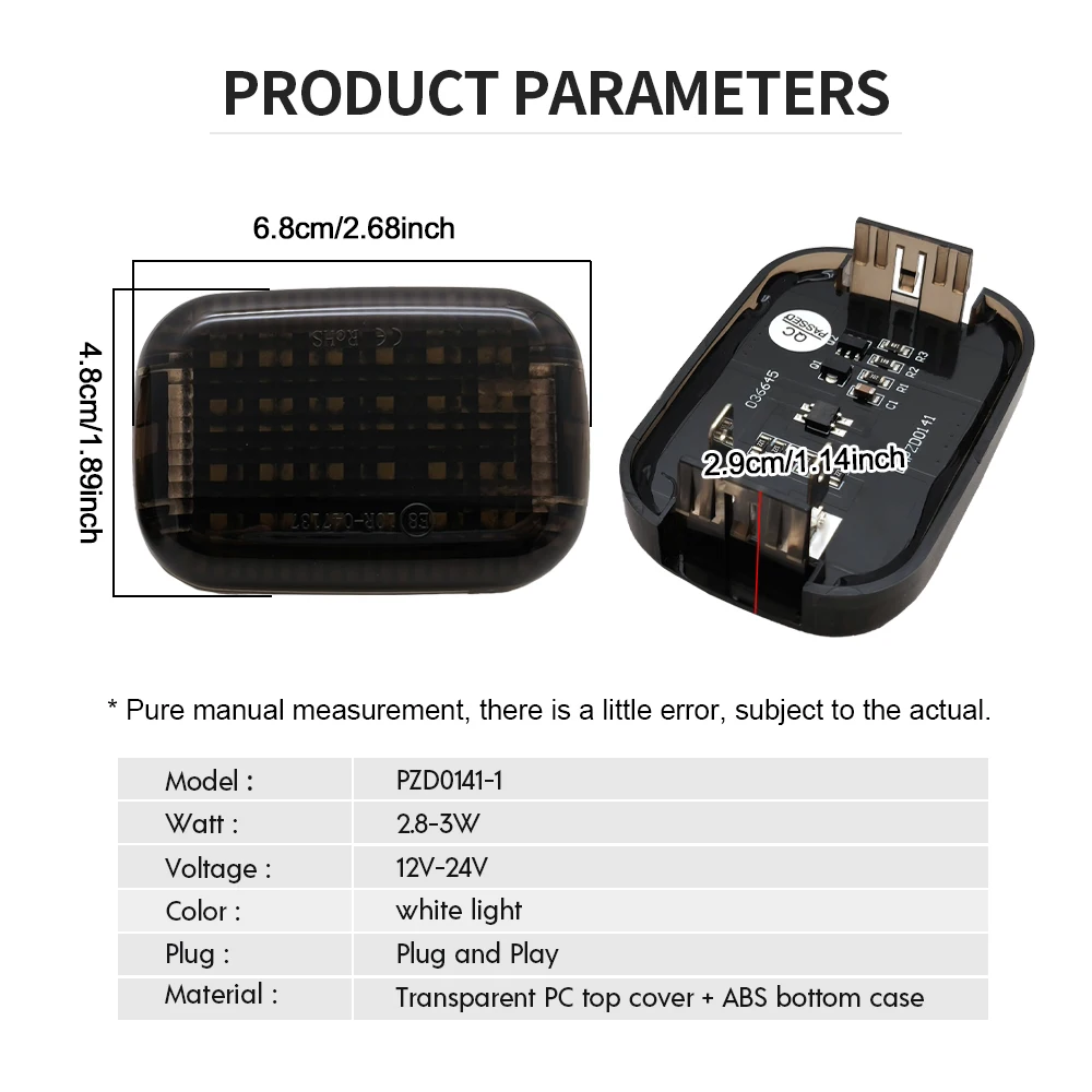 2 szt. Lampki wewnętrzne LED 6000K do Forda Transit 150/250/350/350 HD Van 2015-2024, oświetlenie wnętrza i przestrzeni ładunkowej