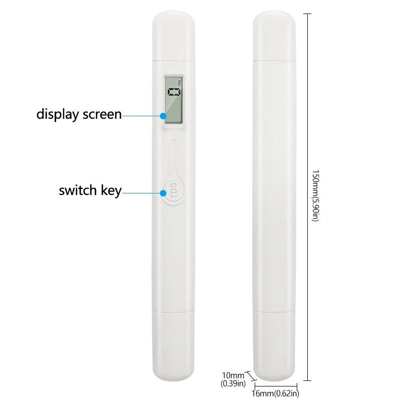 TDS-M6 TDS Meter Tester Portable Detection Pen Water Quality Test Pen EC Water Measurement Tool Smart H Purity