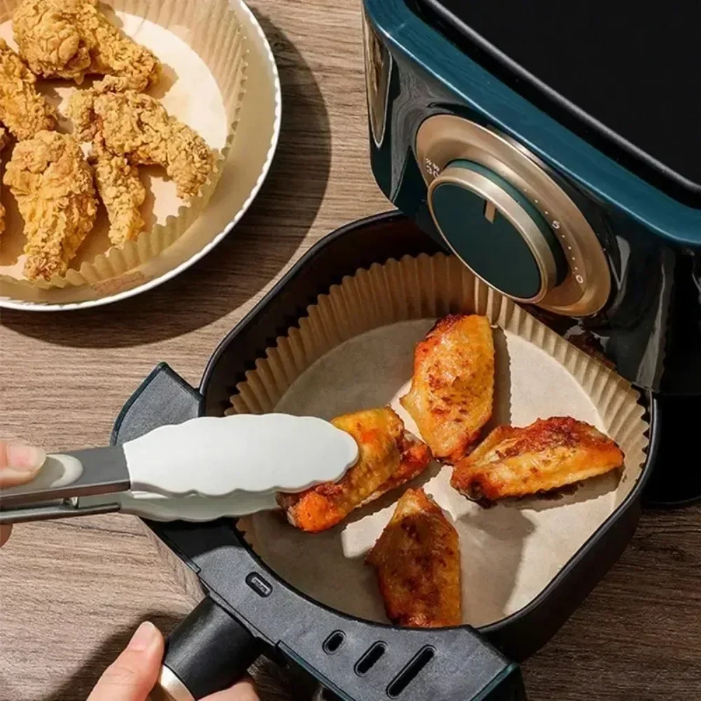 Kitchen Utensils Air Fryer Paper Kitchens Accessories Disposable BBQ Plate Non-stick Pad. Square Round Pastry Molds 50/30 Pieces