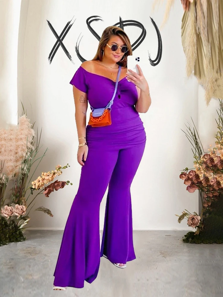 Elegancki i elegancki zestaw damski letnie kostiumy z odkrytymi ramionami topy i spodnie seksowny dwuczęściowy zestaw ubranie Plus Size sprzedaż