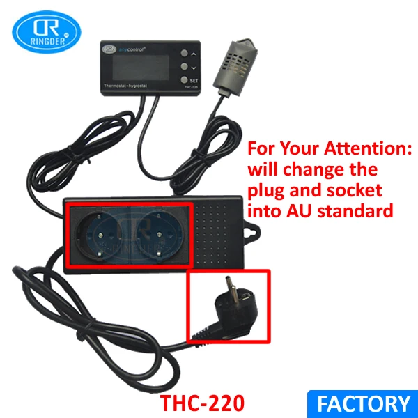 RINGDER THC-220 Digital Sensor Temperature Humidity Controller