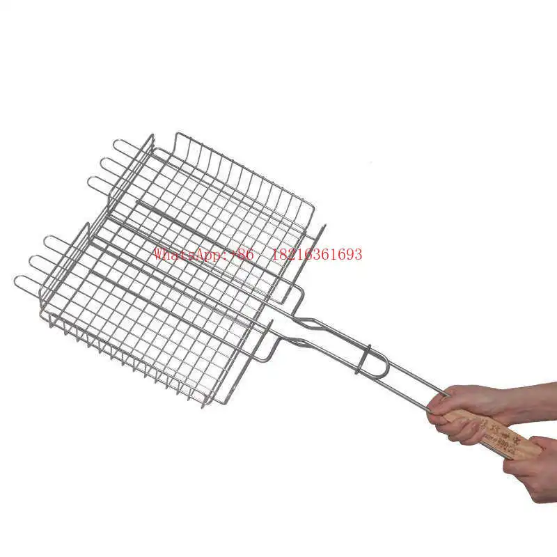 New Type of Large Barbecue Net Utensil with Thickened Stainless Steel Grilled Fish Clamp