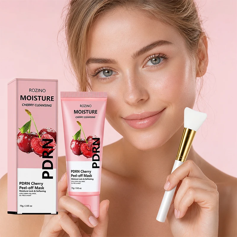 Rozino Cherry Peel-Off Mask, with Moisturizing and Cleansing Properties, Is Specially Designed for Gentle Skin Care, Does Not Cause Irritation, and Brings about a Fresh and Revitalized Complexion. This Unique Face Mask Is Perfect for Both Men and Women.