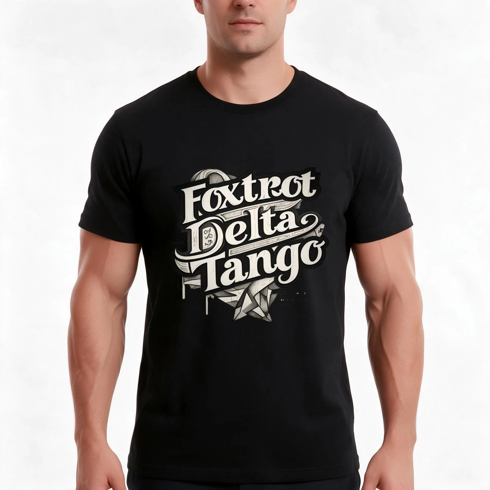 Military Foxtrot Delta Tango 2 T-Shirt, Summer Casual Cotton Tee, Oversized Streetwear Tops, Vintage Graphic Print, 100% Cotton