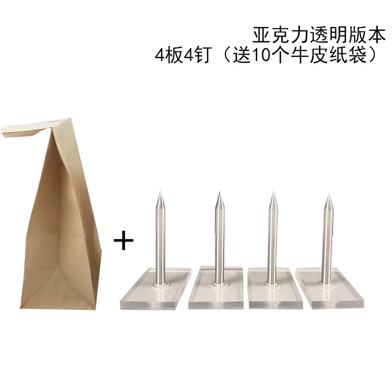 The Nail Game (Transparent) (6 Nails 6 Blocks) Magic Tricks Crush Paper Bag Magic Close Up Bar Gimmick Props Mentalism Magician