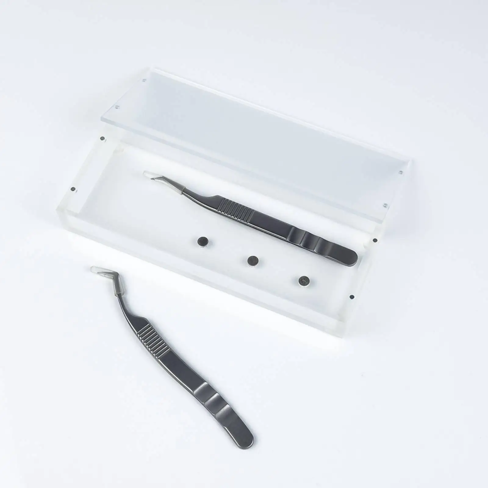 Acrylic Eyelash Tweezer Case Tweezer Storage Box Tool Organizer for Lash Technicians, Beauticians, Beauty Salon, Makeup Station