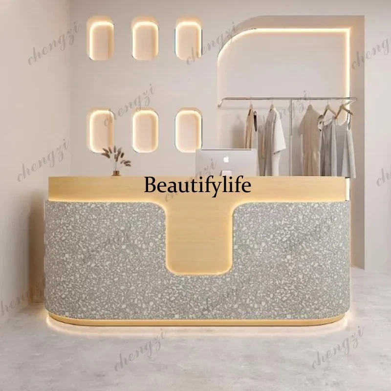 D80 Design Aesthetic Reception Desks Organizers Best Led Lights Reception Desks Unique Modern Comptoire Accueil Commercial Furni