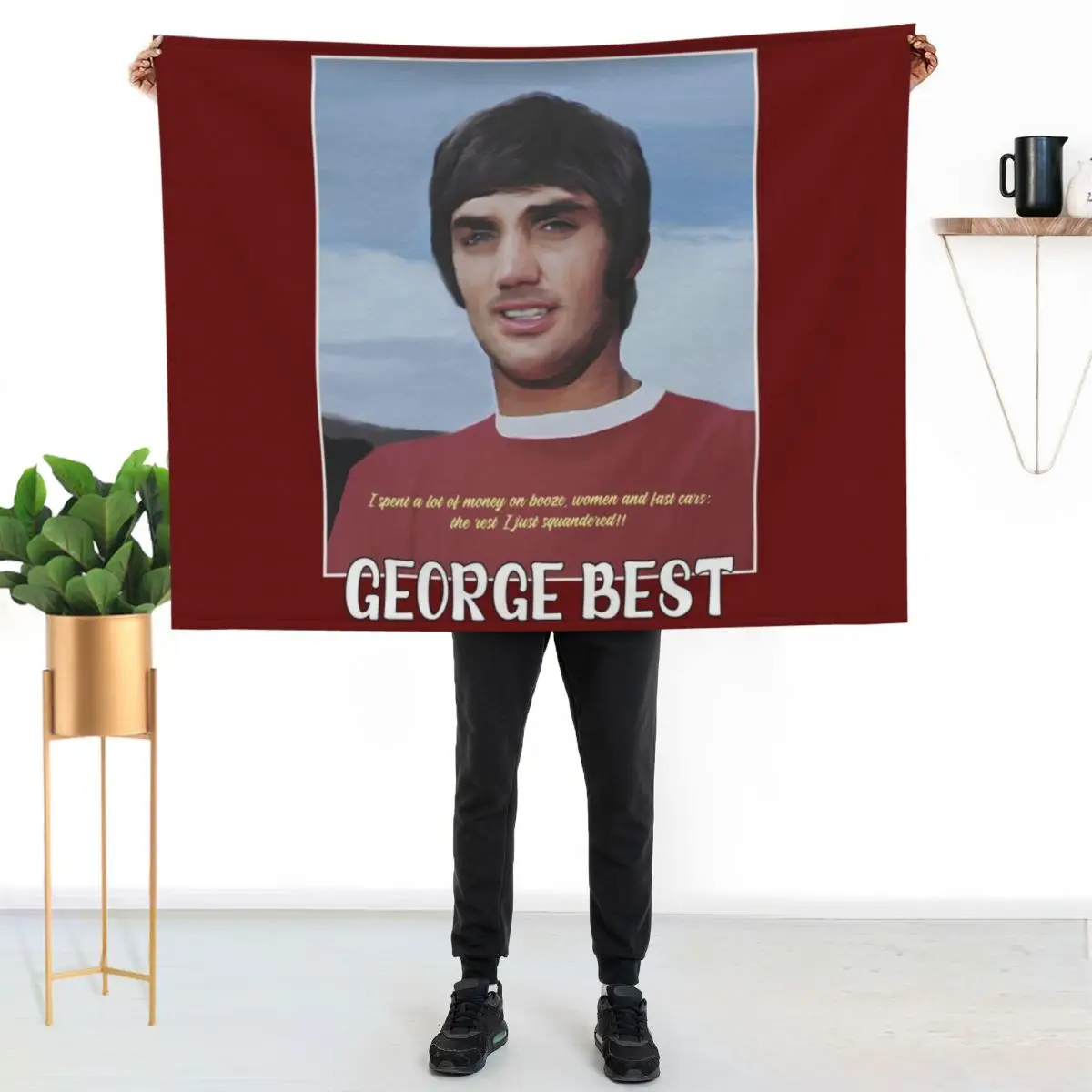 GEORGE BEST - ICONIC FOOTBALLER Throw Blanket couch cozy soft plush fuzzy picnic outdoor blanket