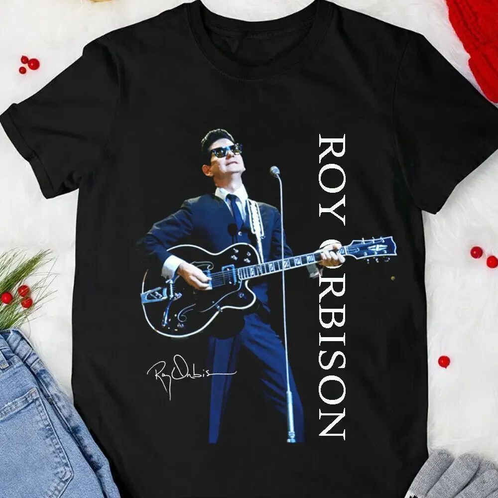 Лидер продаж, синий Рой Orbison 1960 на сцене, подарок для гитары, рубашка для фанатов AN908 с длинными рукавами