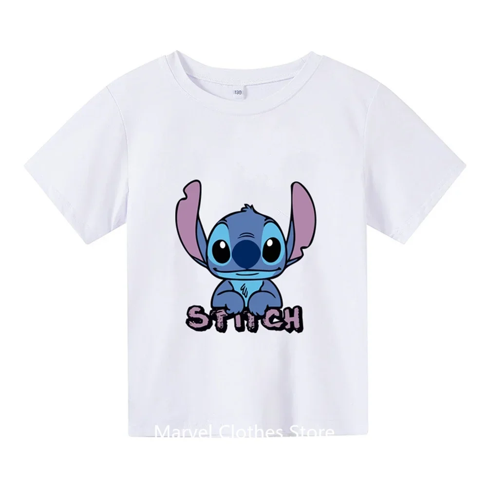 Kawaii Lilo Stitch Funny Cartoon T Shirt Kids Stitch Cute Manga T-shirt Y2k Graphic Tshirt Streetwear Top Tees Female