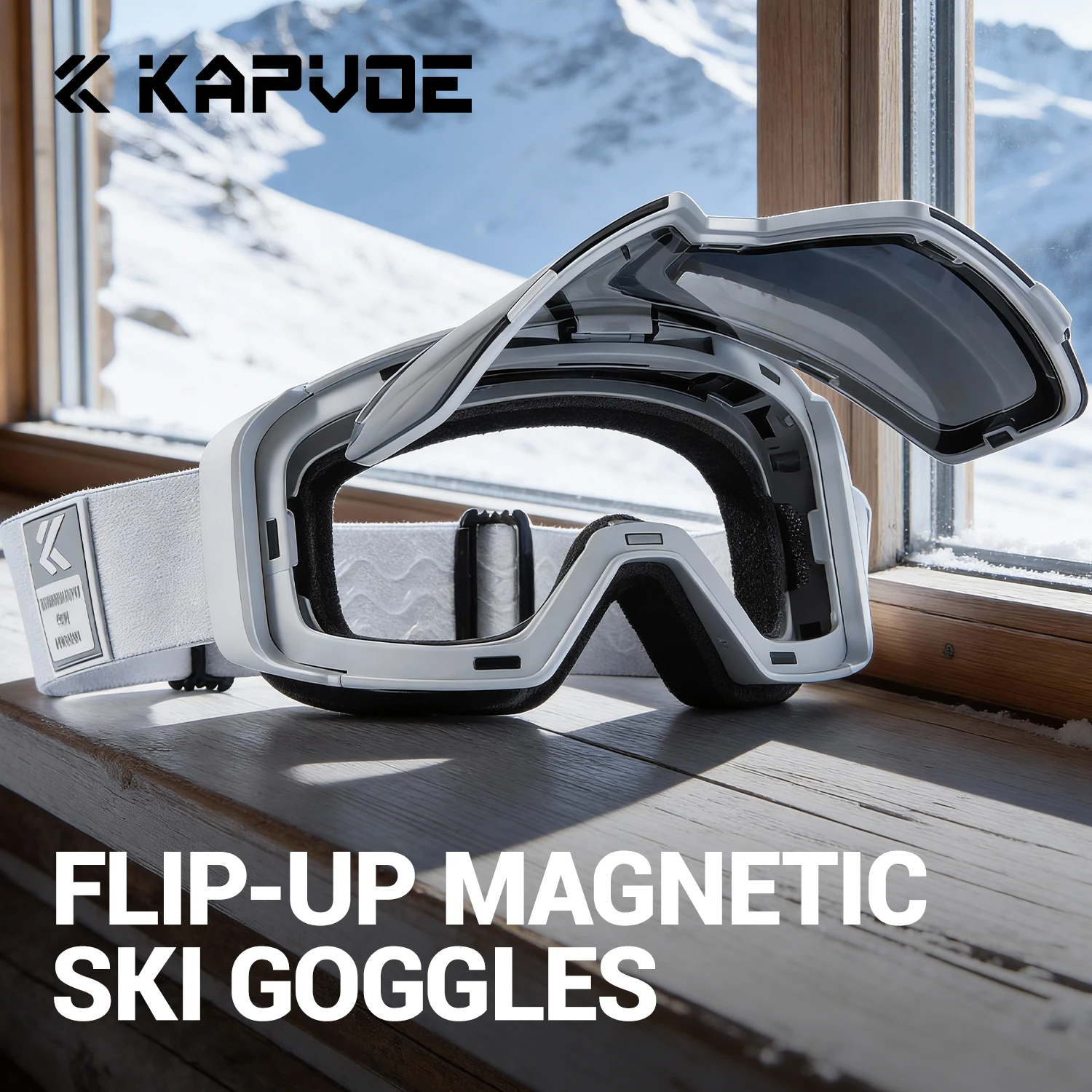 KAPVOE Herren Damen Photochromatische Magnetische Skibrille mit Anti-Beschlag-Skibrille für Erwachsene UV400-Schutz Winter-Snowboard-Brille Neu