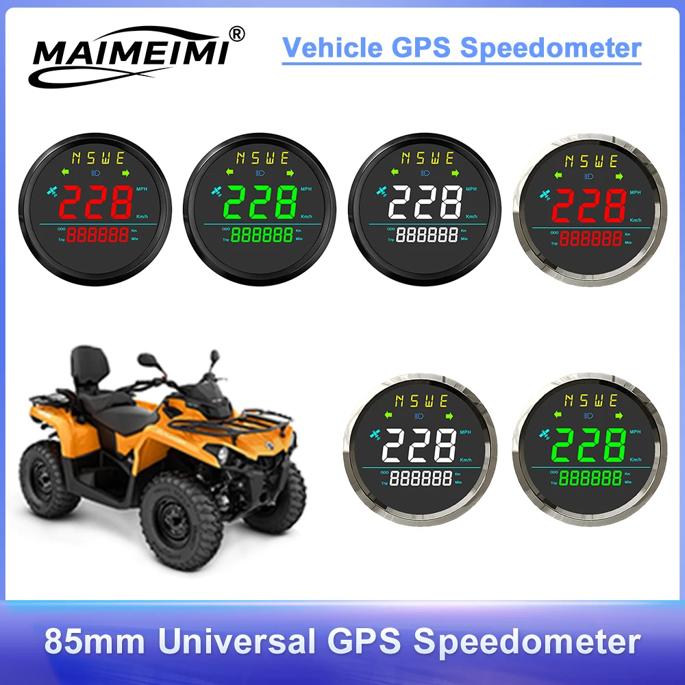 

Универсальный цифровой GPS-спидометр 85 мм, водонепроницаемый одометр, измеритель скорости в KMH/MPH с антенной и указателями поворота для автомобиля, грузовика, трактора, 12В/24В