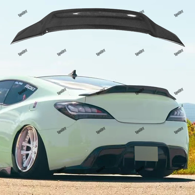 For Hyundai Genesis Coupe Spoiler 2009 10 11 12 2013 Year Glossy Real Carbon Fiber / FRP Rear Wing R Style Spoiler Accessories
