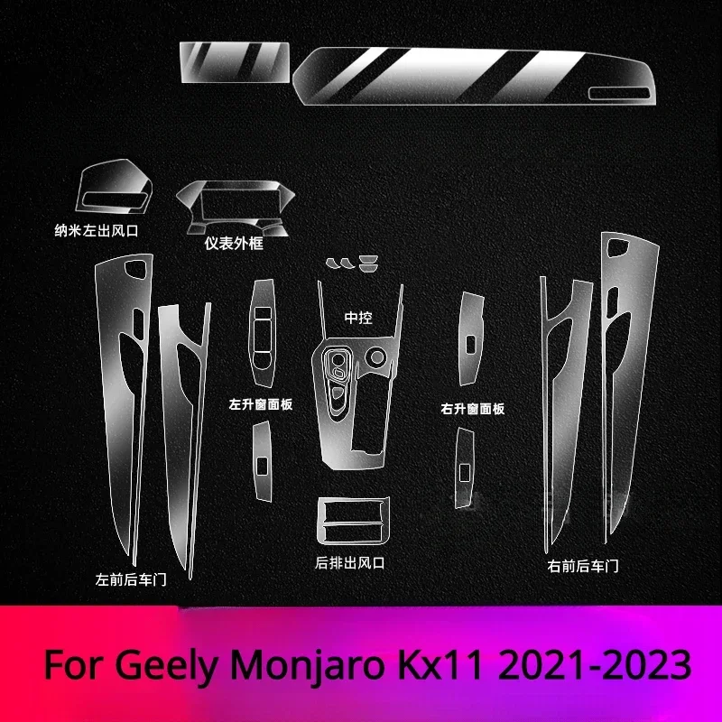

Protective Film For Geely Monjaro Kx11 2023 2022 Car Interior Transparent TPU Gear Panel Center Console Anti-scratch Sticker PPF
