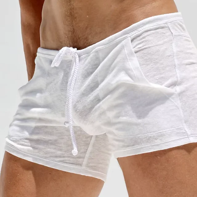 Men's Lightweight Bamboo Knitted Home Shorts, Comfortable Lounge Sleepwear, Elastic Waist Casual Breathable Soft Pajama Shorts Men's Lightweight Bamboo Knitted Home Shorts, Comfortable Lounge Sleepwear, Elastic Waist Casual Breathable Soft Pajama Shorts