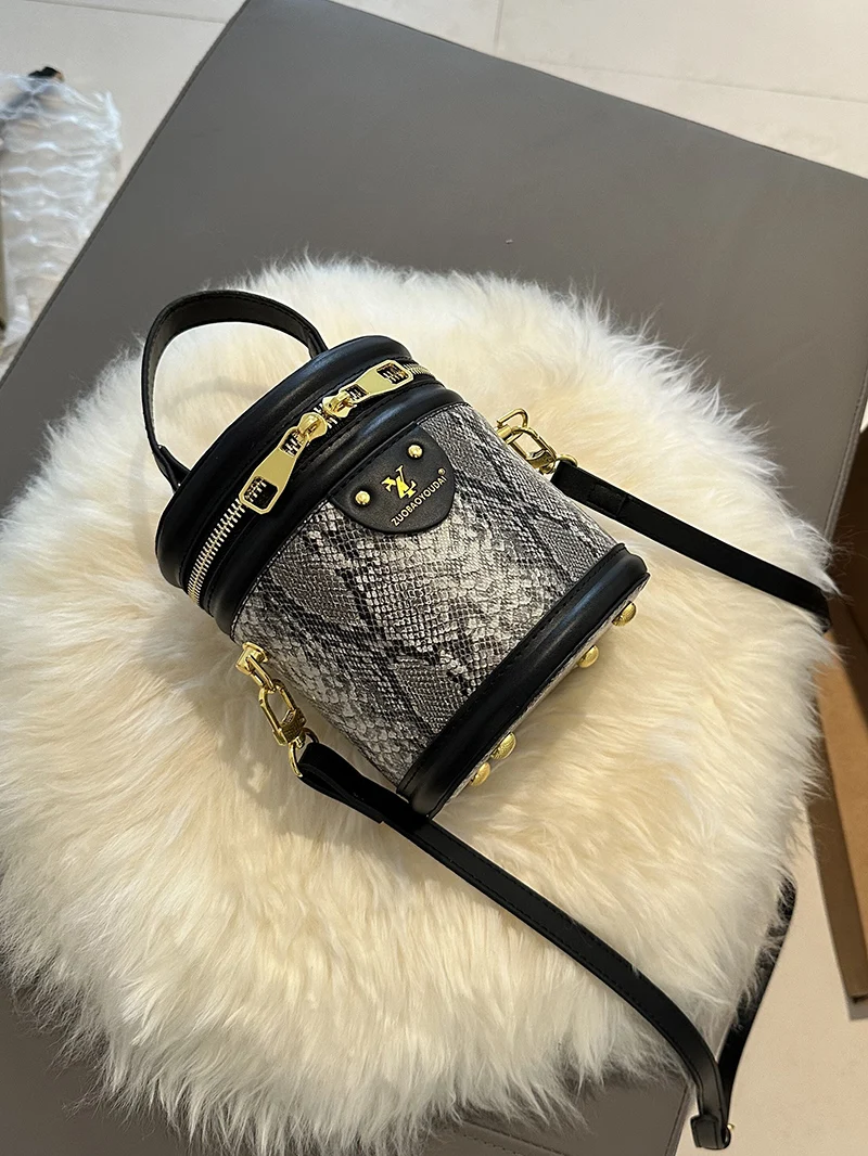 

Designer Brand Сумка Женская New Fashion Bucket Handbag Women's Snake Pattern Shoulder Crossbody Bag Hot Sale Free Shipping