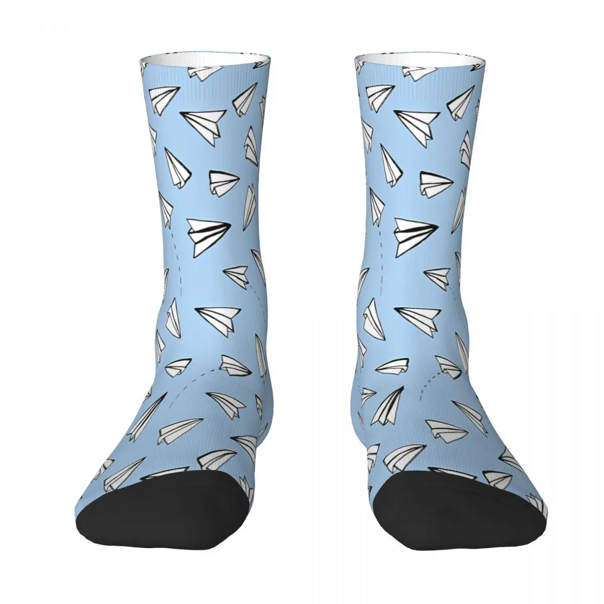 

Paper Planes In Blue Sock Socks Men Women Polyester Stockings Customizable Funny