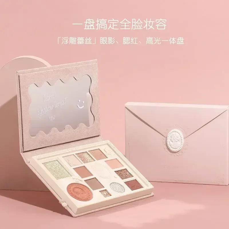 Colorrose Angel Embossed Eyeshadow Palette Blush High Gloss Integrated Palette Shimmer Shine Nude Eye Glitter Make Up Palette