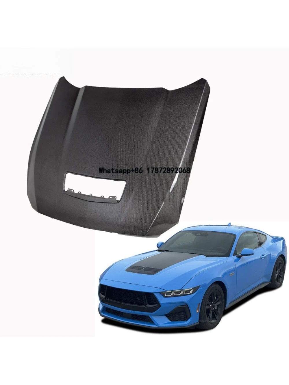 

High Quality OEM Carbon Fiber Hood/Bonnet for 2024 for Mustang GT with Screws Screw-On Attachment New Condition