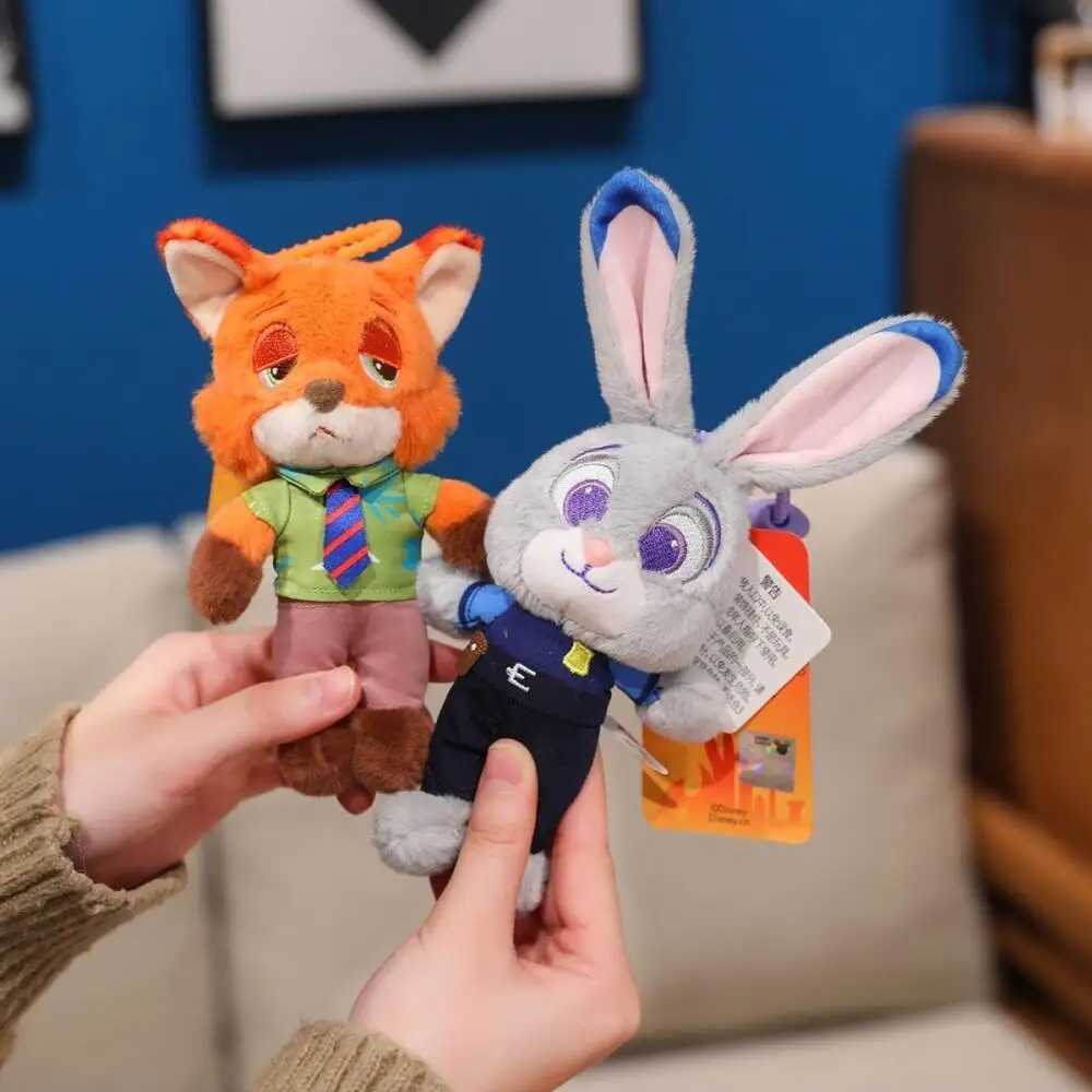 Disney Zootopia Judith Hopps Nick Wilde Plush Doll Keychain Decoration Backpack In-Vehicle Hanging Ornament Friend Birthday Gift