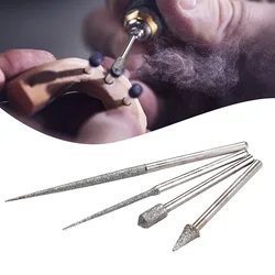 4 stücke 3mm Schaft schnitzen Nadel Schleif stab Mini Bohrer Diamant Gravur Bohren Diamant spitze Reibahle Nadel rotierende Elektro werkzeuge