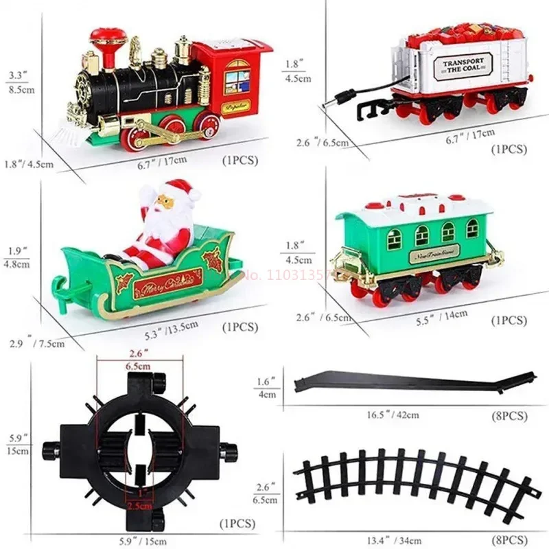 Electric Christmas Train Electric Sound And Light Suspended Christmas Tree Rail Car Christmas Gift Toys Suspended And Tiled