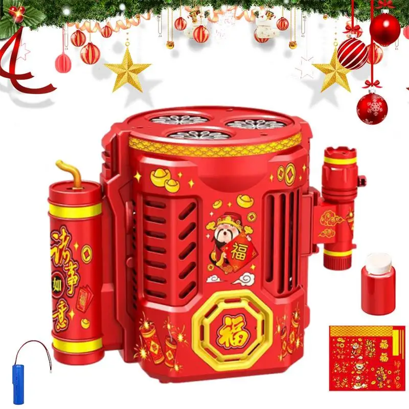 

Portable Firework Bubble Maker Party Atmosphere Maker Electric Fire Work Bubble Machine With Light And Sound 36 Hole Bubble