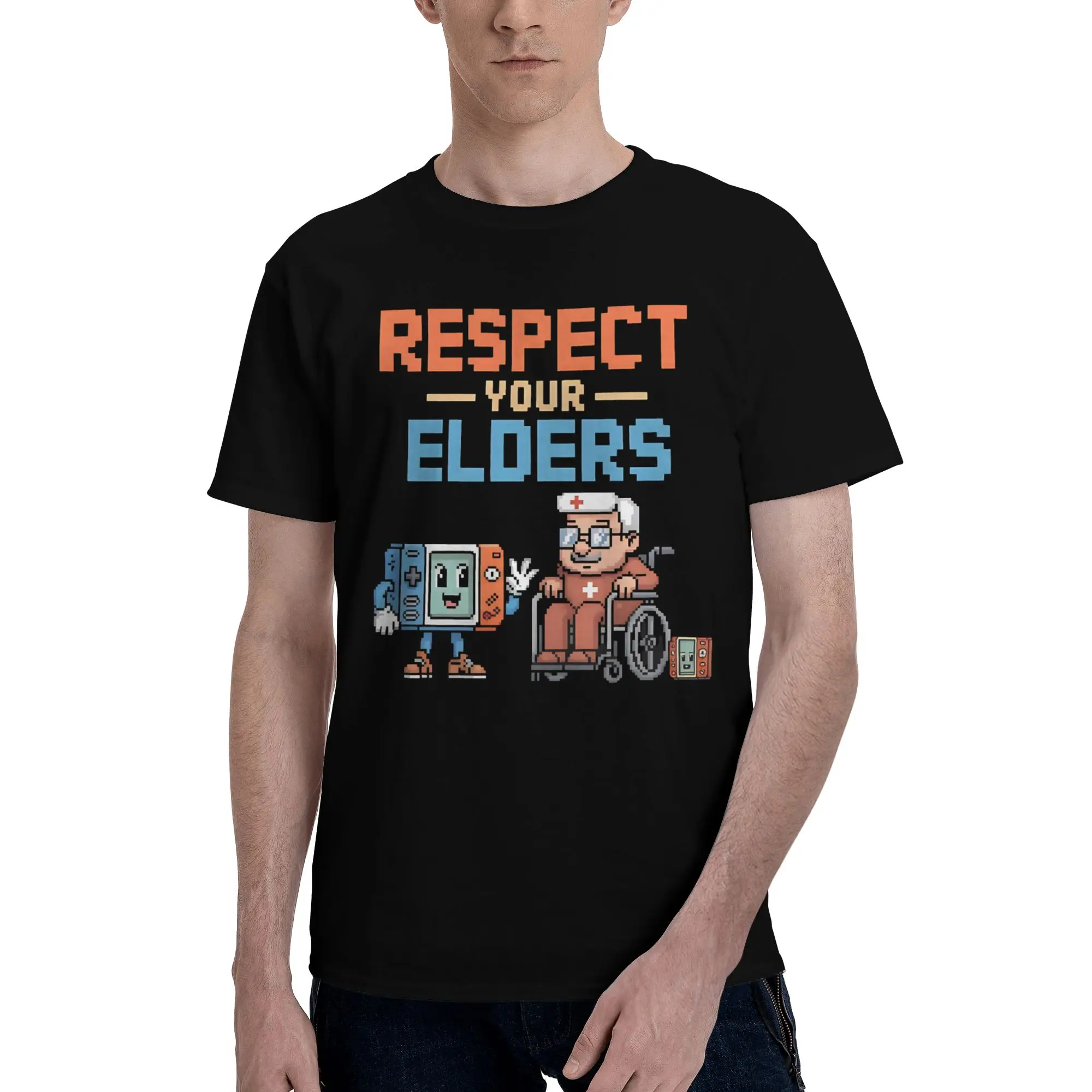 Respect Your Elders Gaming Tee Shirt for Men Women Graphic Printed T Shirts  Cotton Clothing