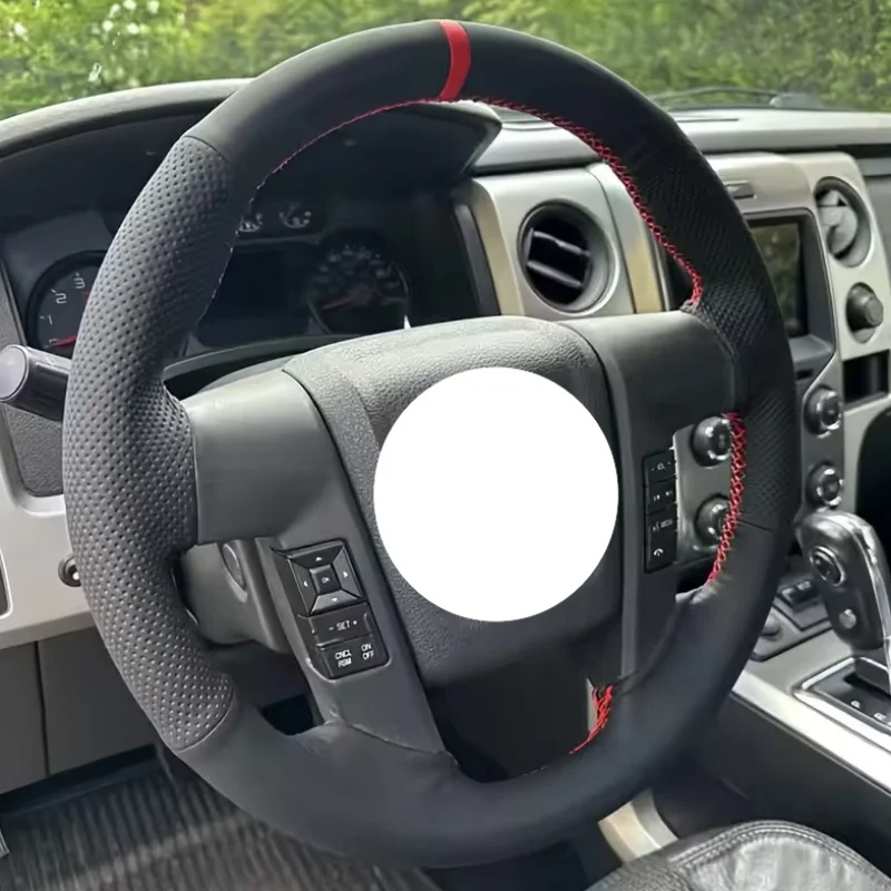 Custom NonSlip Leather Hand Sewing F-150 SVT Raptor 2010 2011 2012 2013 2014 Accessories Car Steering Wheel Cover For Ford F150