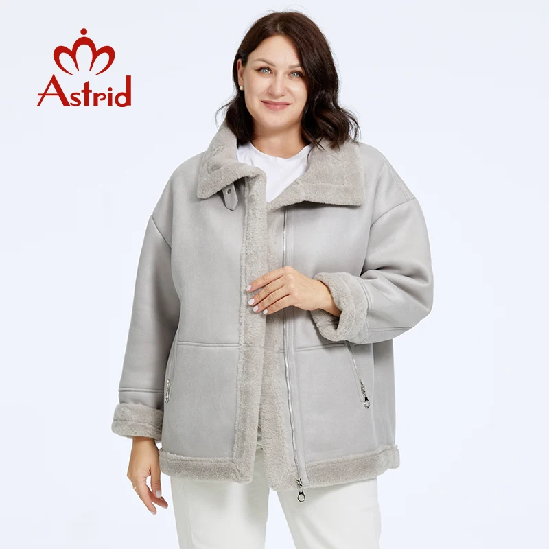 

Astrid Women's Jacket Winter 2023 Plus Size Down Jackets Integrated Thickened Fleece Plush Fur Coat Women Parka Female Clothing