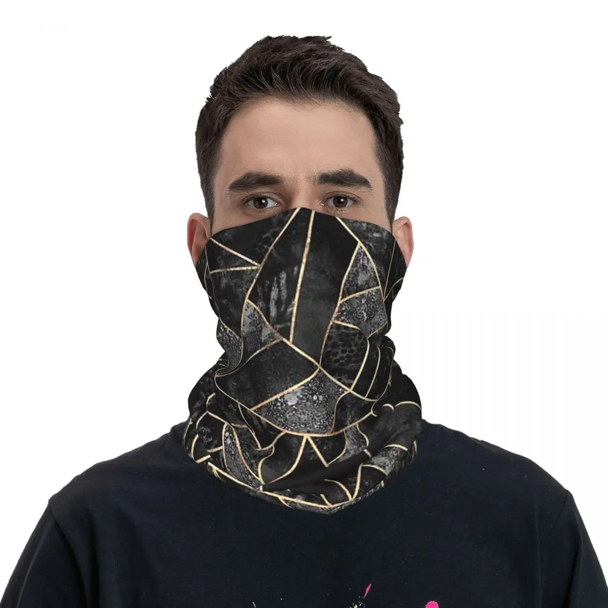 Black Stone Bandana Neck Cover Printed Face Scarf Multi-use Headwear Running Unisex Adult All Season