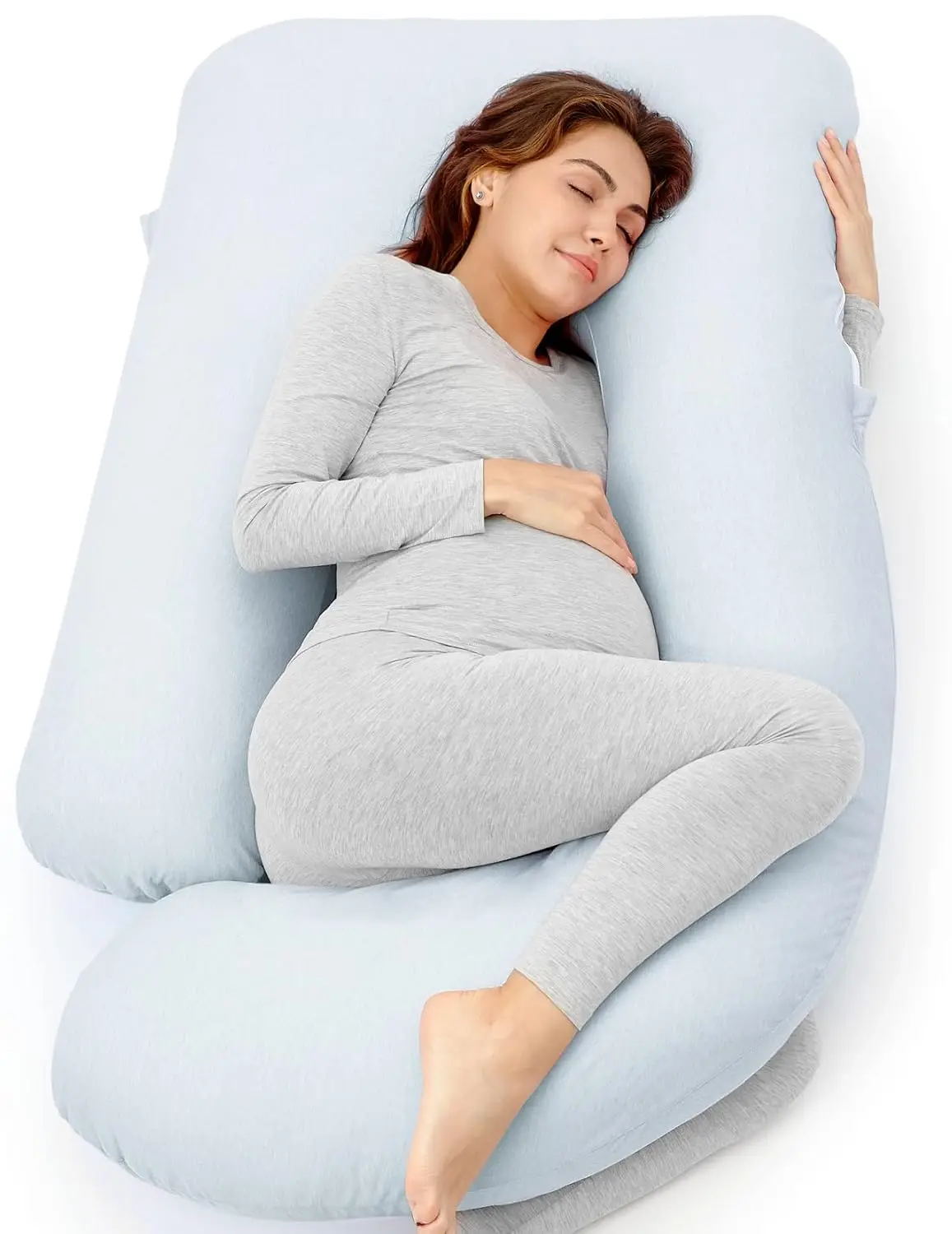 Full Body Pillow Maternity Support,Must Have for Pregnant Women,U Shaped Pregnancy Pillows with Cotton Removable Cover