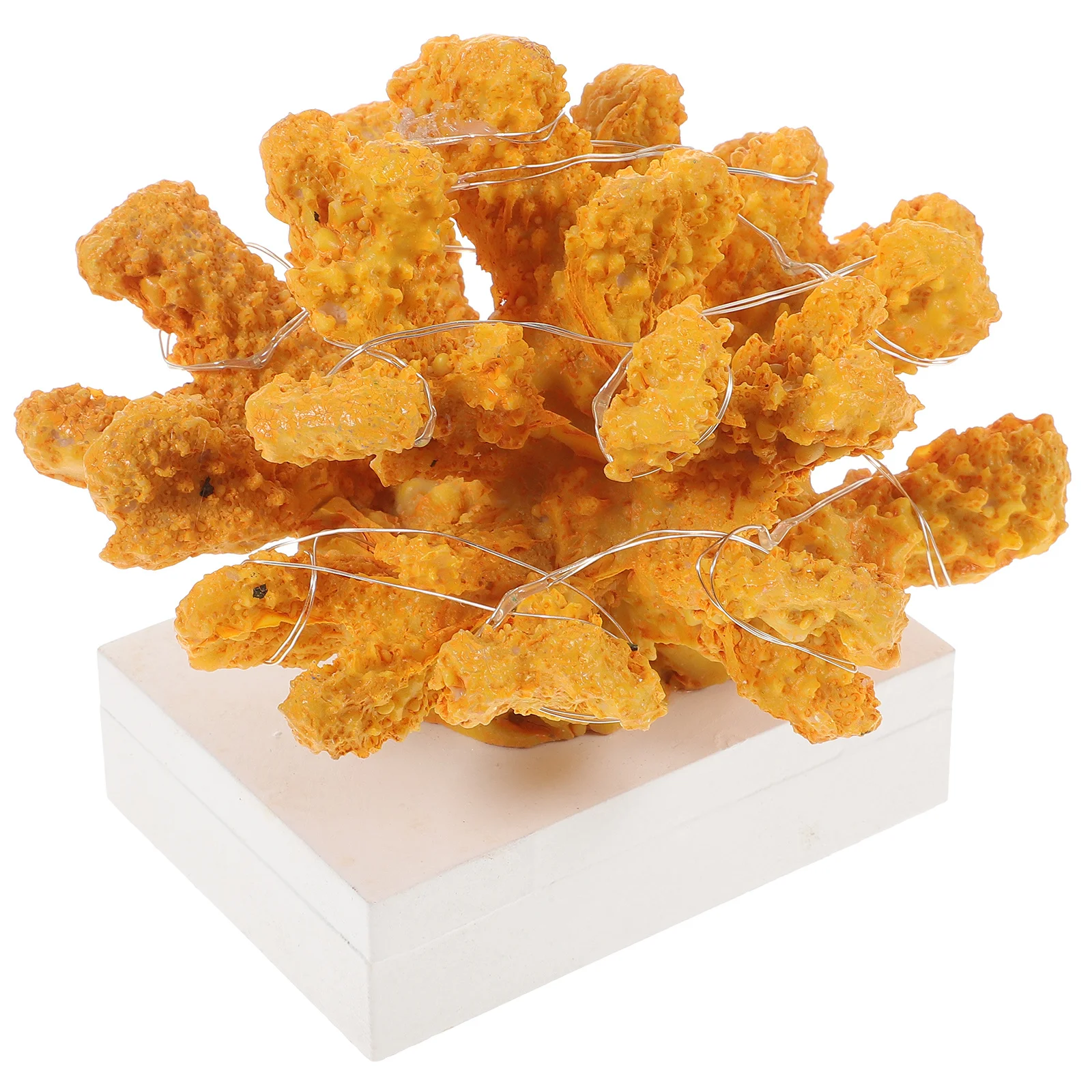 

Resin Coral Decor Artificial Coral Statue with LED Light Glow in The Dark Home Decor for Desk Shelf Bathroom Ocean Theme