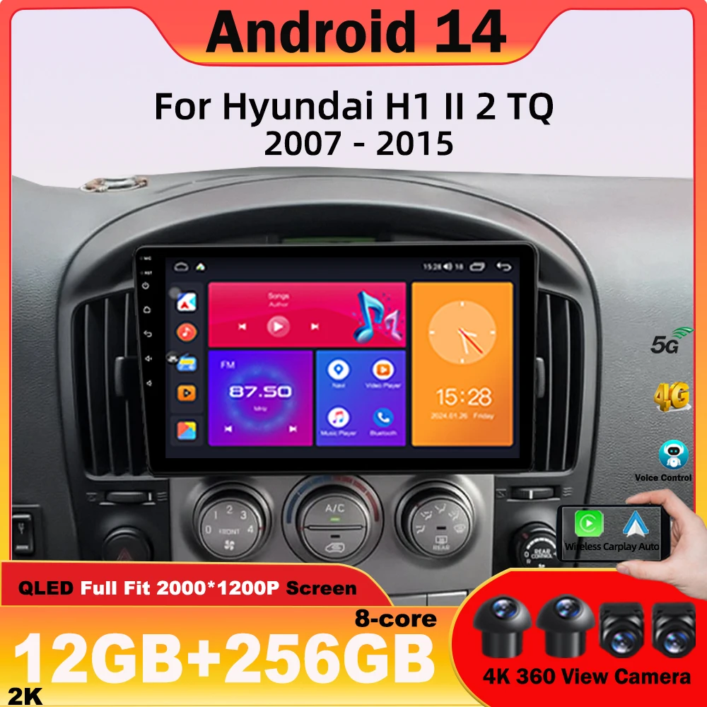 

Android car radio For Hyundai H1 II 2 TQ 2008 - 2019 auto carplay Monitor Screen Stereo Radio Video Player Car Navigation WIFI