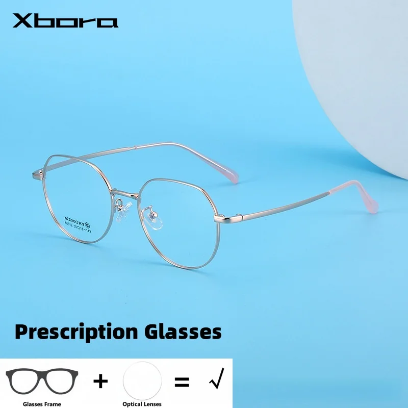 

Xbora Fashion Polygon Optical Prescription Glasses Men and Women Myopia Reading Progressive 66012Blue Light Blocking Eyeglasses