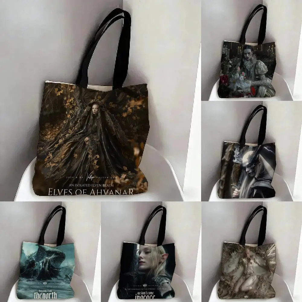 

Сумка-тоут для хранения вещей в стиле аниме D-Dark Elf Fantasy, дорожная летняя пляжная сумка через плечо, многоразовая сумка для покупок