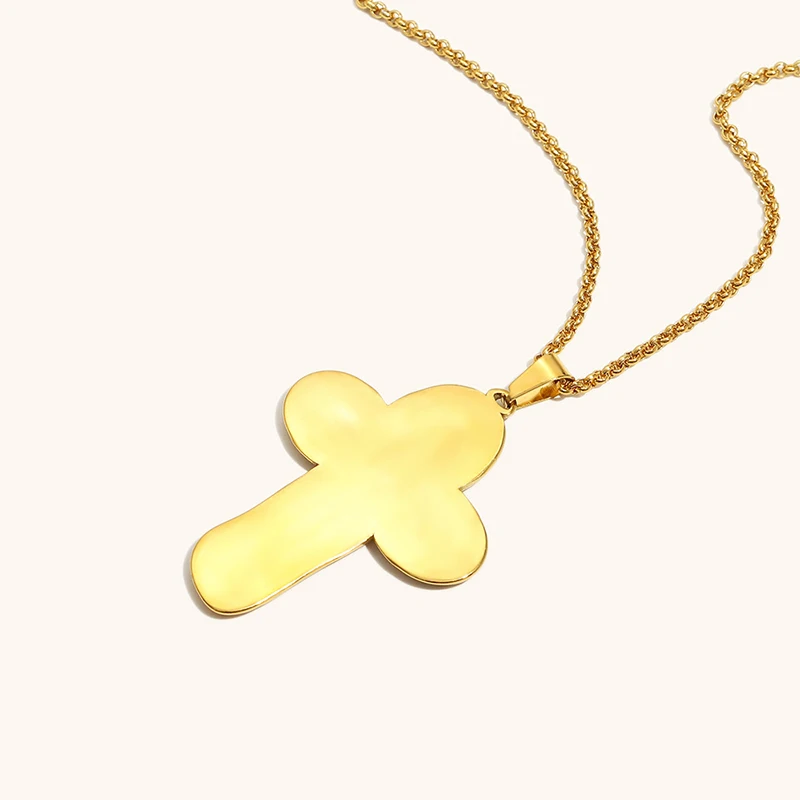 Edelstahl-Tauchglasur-Kreuzanhänger-Halskette, personalisiert, trendig, Emaille, weiß, farbenfroh, allergiebeständig, Schmuck, neu – Detail 7