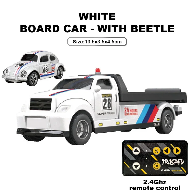 1:64 Mini RC Car Remote Control Alloy Drift Trailer Truck Electric Racing Vehicle Competitive Toy Children Xmas Birthday Gifts