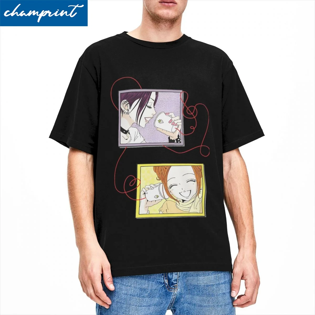 Leisure Nana And Hachi T-Shirt Men Women O Neck 100% Cotton T Shirts Anime Kawaii Cartoon Short Sleeve Tee Shirt Printed Tops