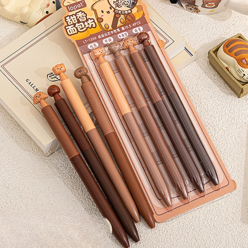 4/8Pcs Twister pen Baking bread rotates out of core neutral pen cute student quick dry