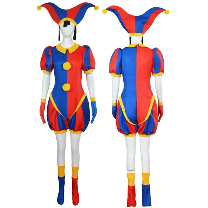 CosDaddy-Disfraz de Cosplay de Pomni para mujer, mono con sombrero, traje para Halloween, Navidad y Carnaval