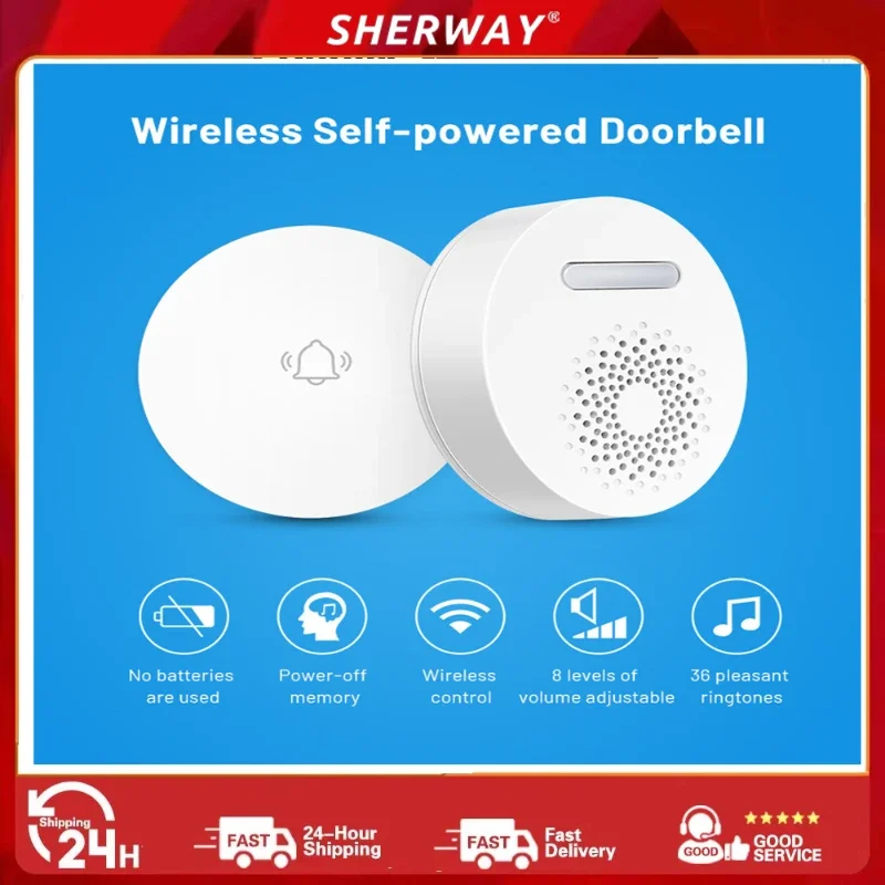 

Home wireless IP55 Outdoor remote control button 300 meters remote wireless doorbell Waterproof outdoor home smart doorbell