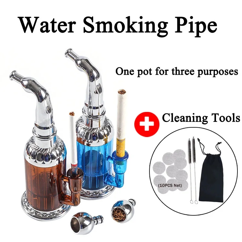 Portable Microfilter Water Smoke Pipe Recirculating Popular Cigarette filter Washable detachable Hookah Shisha Pipe Smoking Tool