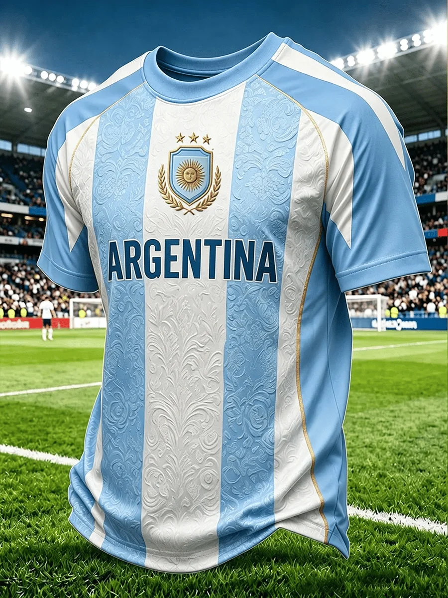 Sommer Argentinien Fußballtrikot 10 T-Shirt Herren Damen Gloria Del Diez Grafik-T-Shirt Fußball-Fan-Shirt 3D-Druck Oberteile Streetwear – Detail 2