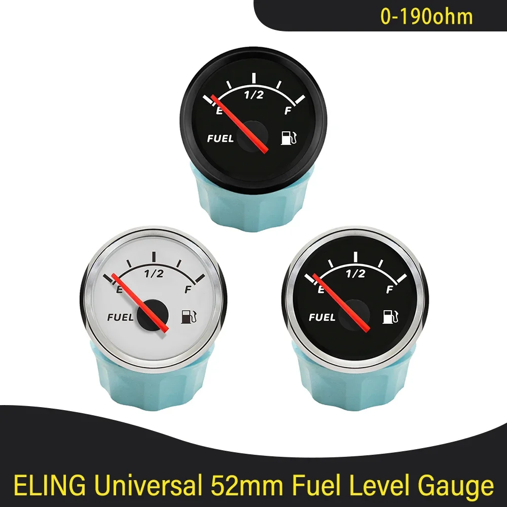 

Waterproof Newest 52mm Fuel Level Gauge 0-190ohm 240-33ohm Signal with Red Backlight 9-32V for Car Boat Yacht Universal