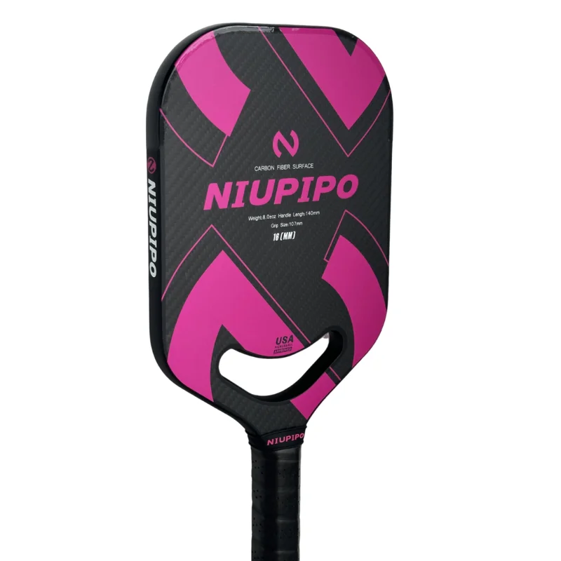 NIUPIPO Pickleball Paddle 3K Carbon Fiber Surface Thermoformed Polymer Power Core 16MM Aerodynamic Throat Enhance Power&Control