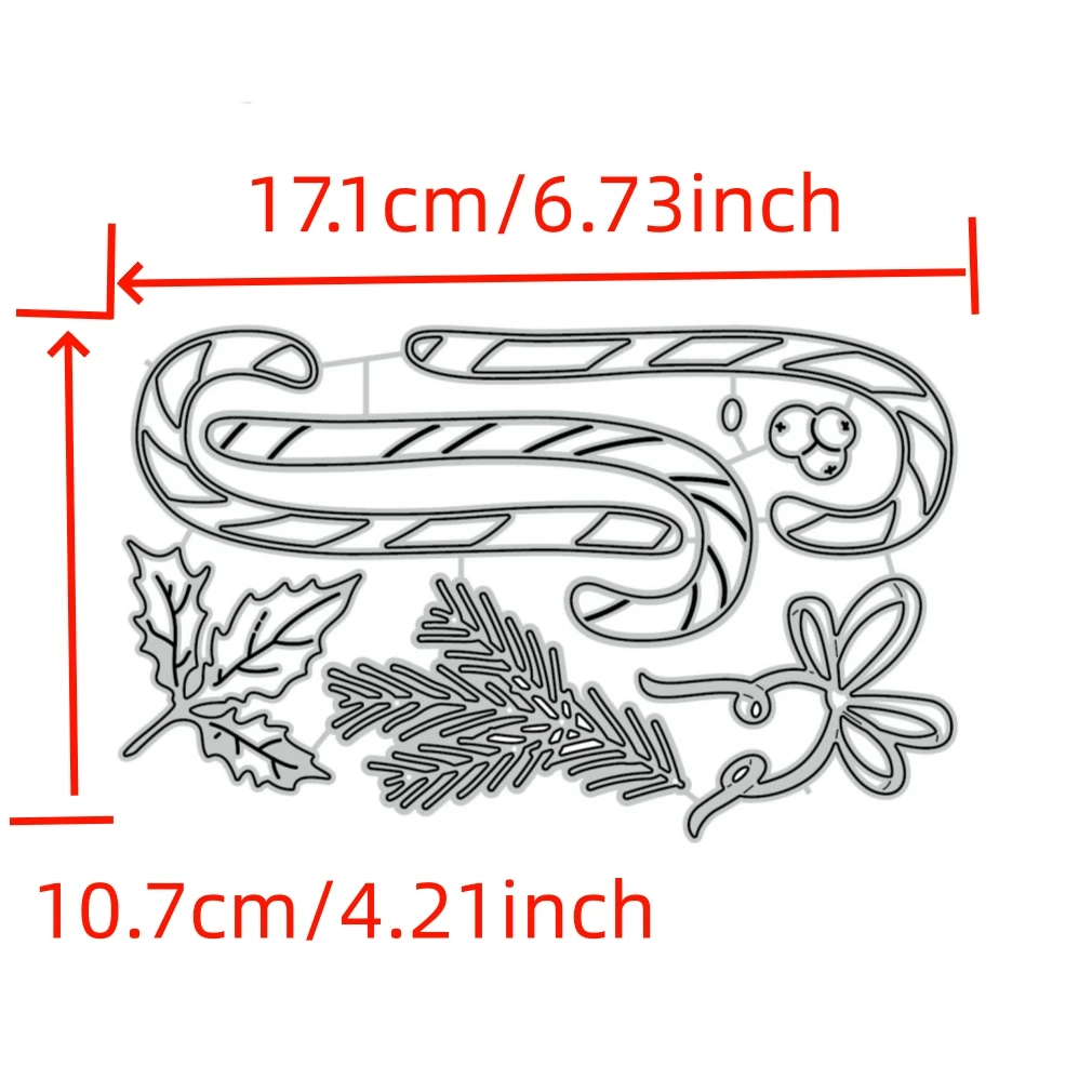 CANDY CANE Christmas Decorate Metal Cutting Dies DIY for Scrapbooking Dies Cut Handmade Stencil Craft Mold Mould Model Decor