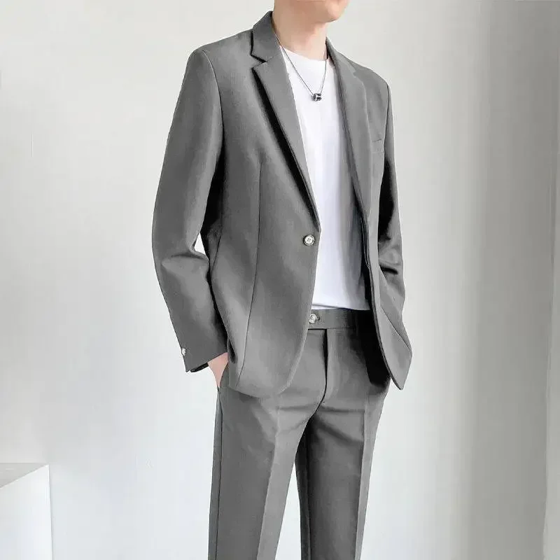 

3238 Casual suit, Korean style trendy business formal suit, tailored groom suit