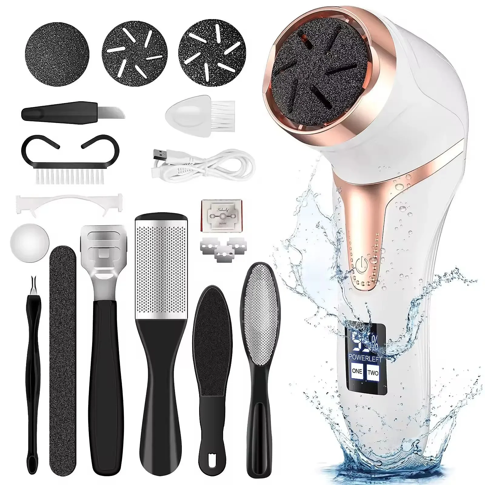 Hot Sale Rechargeable Waterproof Electric Foot Care File Cab Remover Dead Skin Electronic Grinder Tool Machine