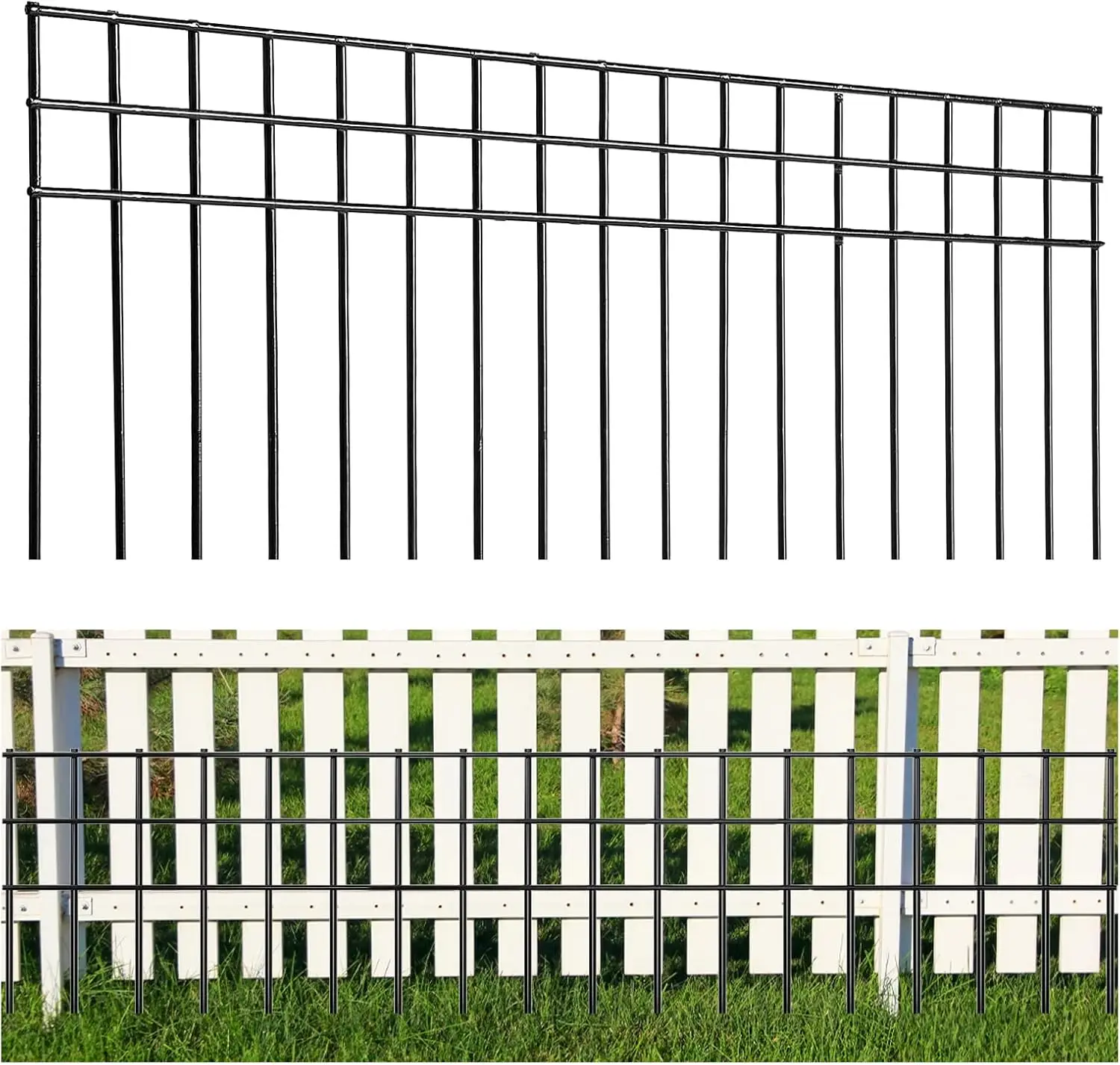 

10-Pack No Dig Animal Barrier Fence, 32x10 inch Black Underground Defense for Dogs, Rabbits, Groundhogs - Garden & Patio Protection